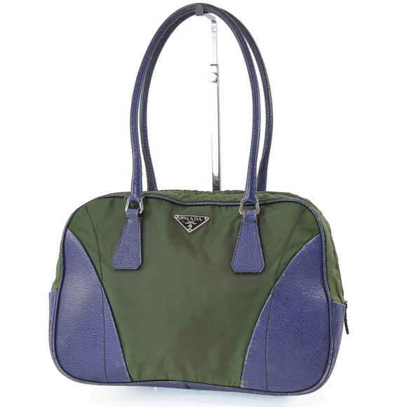 Prada Bags Authentic Prada Bowling Bag Green And Purple Poshmark